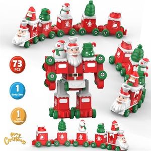 🆕 - 73 pc Christmas Kids Train/Robot Transformer STEM Building Construction Toy
